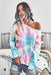 Tie-Dye Boat Neck Batwing Sleeve Tee - Shah S. Sahota
