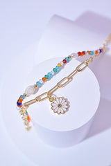 Multicolored Bead Double-Layered Charm Bracelet - Shah S. Sahota