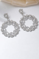 Alloy Rhinestone Round Drop Earrings - Shah S. Sahota