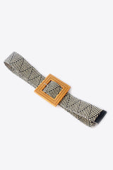 Square Buckle Elastic Braid Belt - Shah S. Sahota