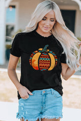 Pumpkin Graphic Cuffed Tee - Shah S. Sahota