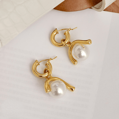 Women's Retro Plastic Pearl Baroque Earrings - Shah S. Sahota