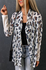Leopard Print Open Front Longline Cardigan - Shah S. Sahota
