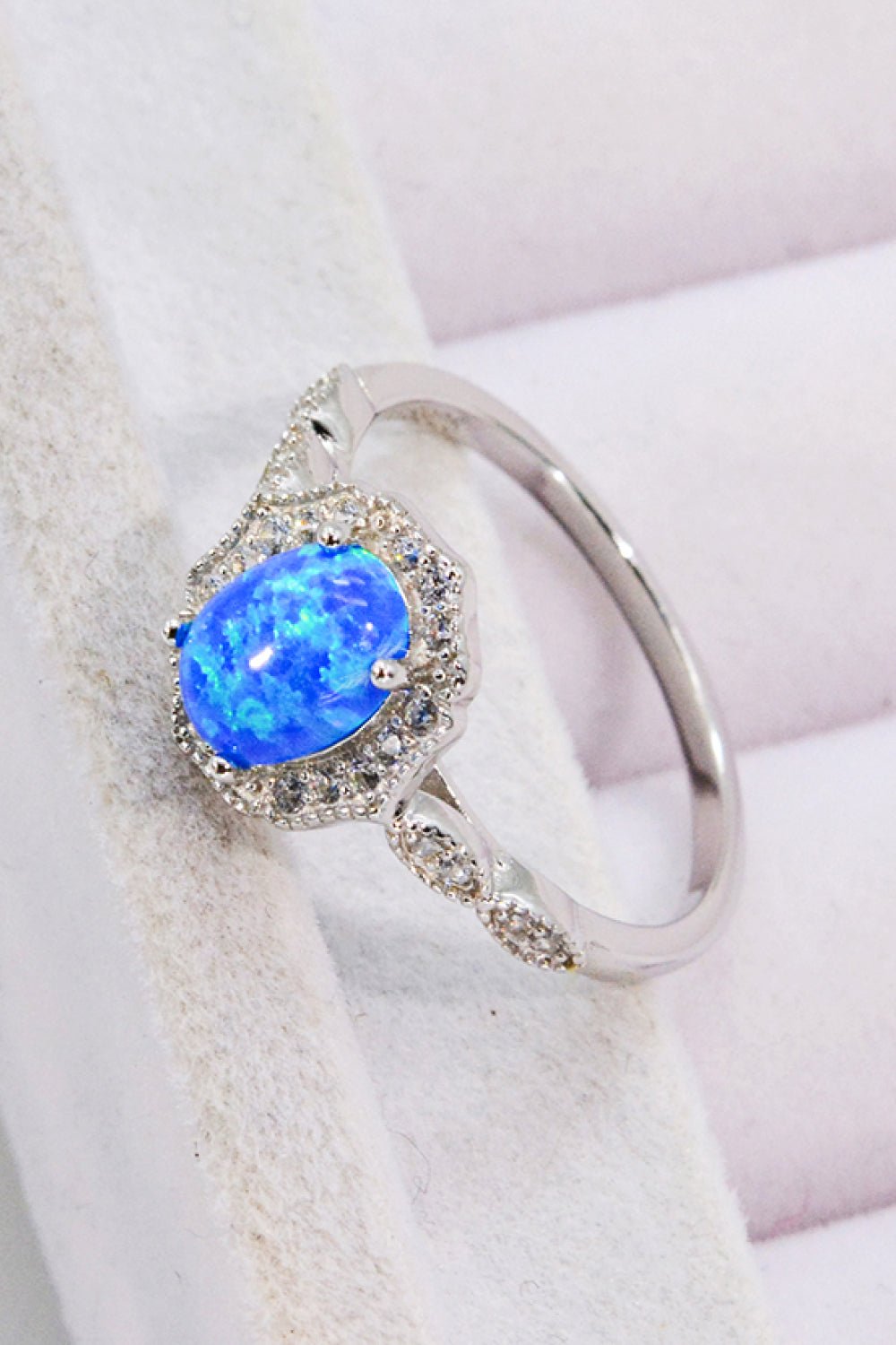 Opal and Zircon 925 Sterling Silver Ring - Shah S. Sahota