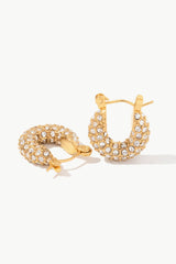 18K Gold Plated Inlaid Zircon Hoop Earrings - Shah S. Sahota