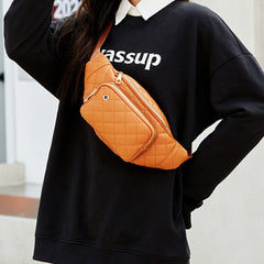 Simple Rhombus Pattern Crossbody Waist Bag - Shah S. Sahota