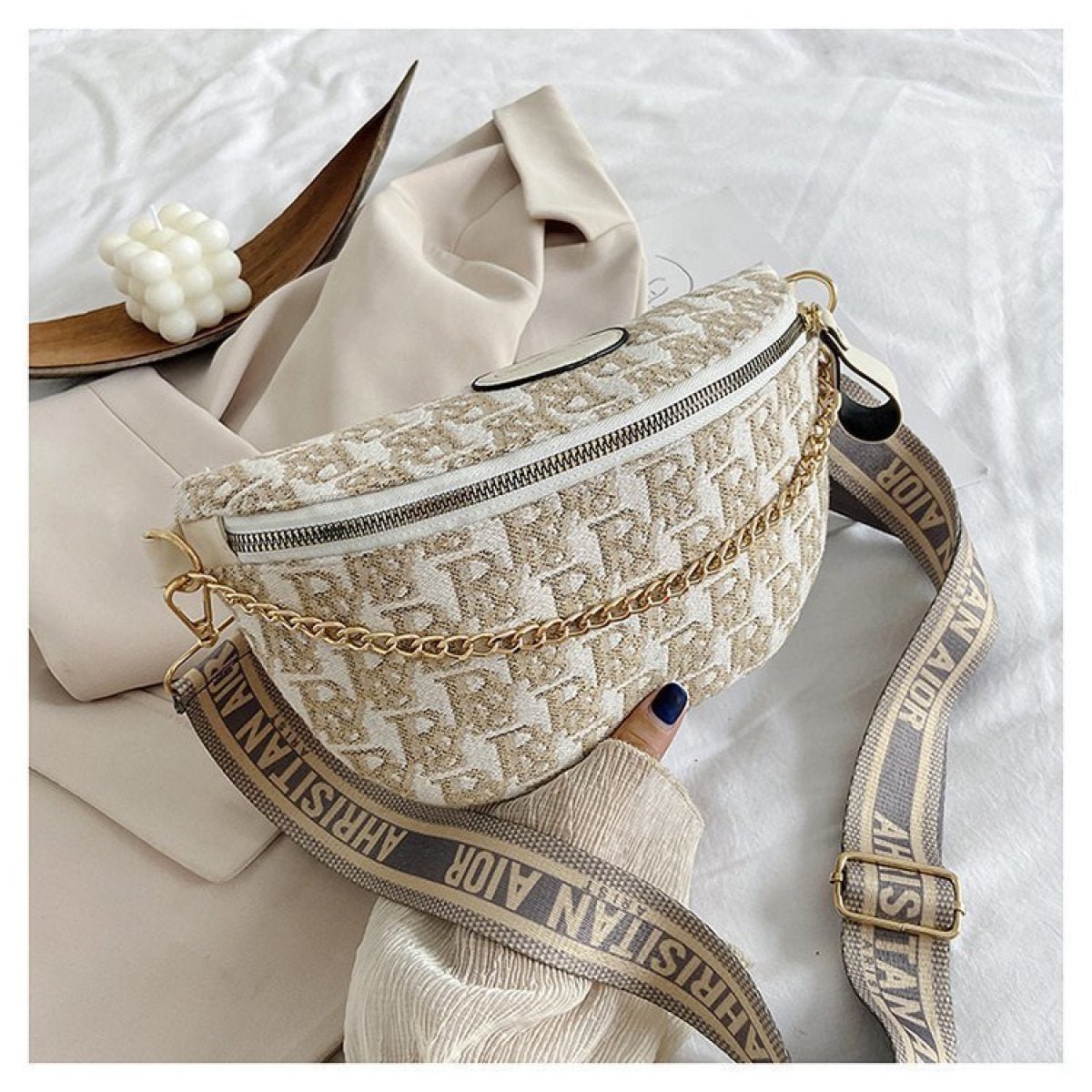 Casual Letter Crossbody Bags With Chain - Shah S. Sahota