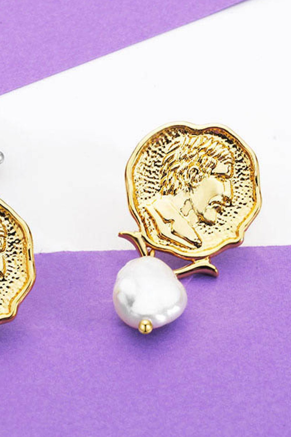 Gold-Plated Pearl Drop Earrings - Shah S. Sahota