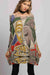 Figure Print Boat Neck Ribbed Top - Shah S. Sahota