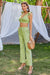 Tie Shoulder Cropped Top and Pants Set with Pockets - Shah S. Sahota