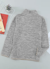 Kids Quarter-Zip Collar Sweatshirt with Kangaroo Pocket - Shah S. Sahota
