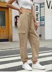 Loose Elastic Waist With Tie Pocket Pants - Shah S. Sahota