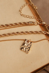 18K Gold Plated Double-Layered Twisted Pendant Necklace - Shah S. Sahota