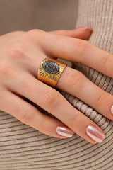 Wide Band Stainless Steel Open Ring - Shah S. Sahota