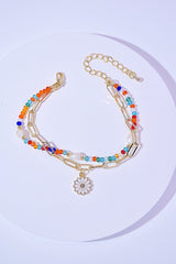 Multicolored Bead Double-Layered Charm Bracelet - Shah S. Sahota