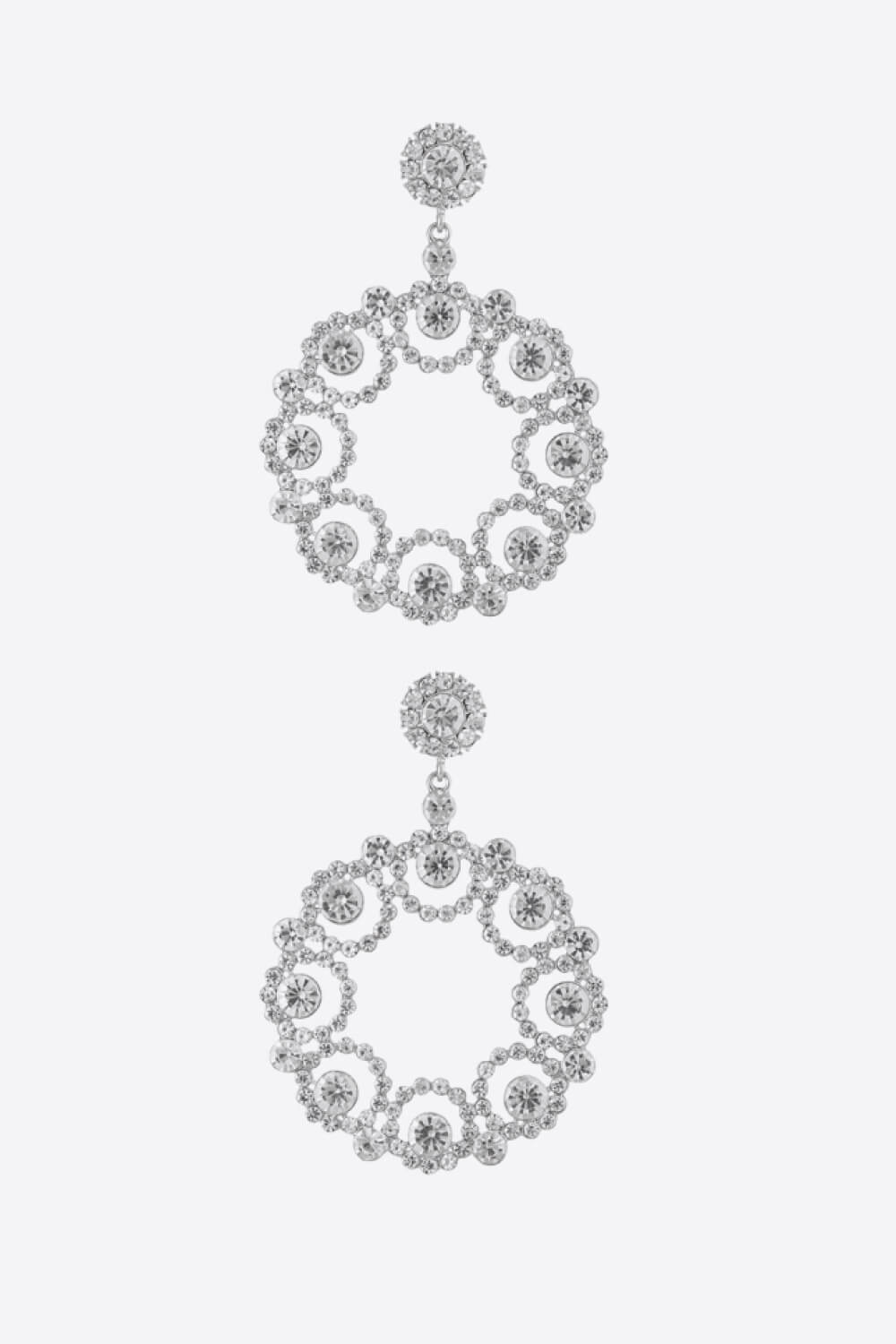 Alloy Rhinestone Round Drop Earrings - Shah S. Sahota
