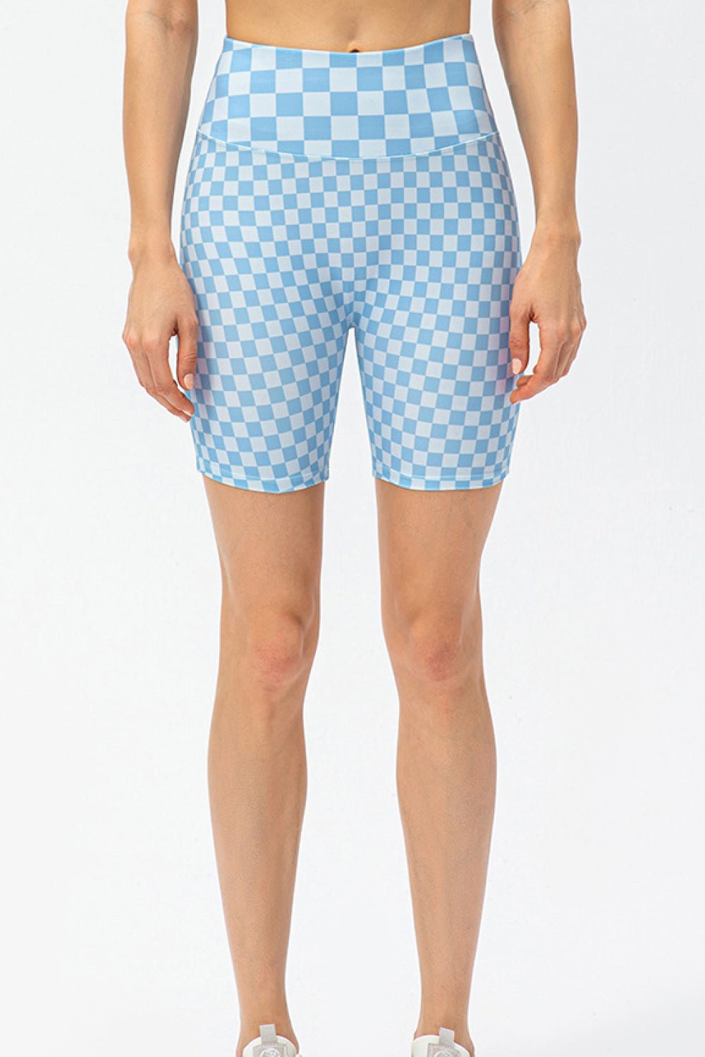 Checkerboard Exposed Seam Biker Shorts - Shah S. Sahota