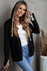 Zip Up Thumbhole Sleeve Hooded Jacket with Pockets - Shah S. Sahota
