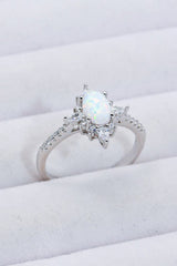 Platinum-Plated Opal and Zircon Ring - Shah S. Sahota