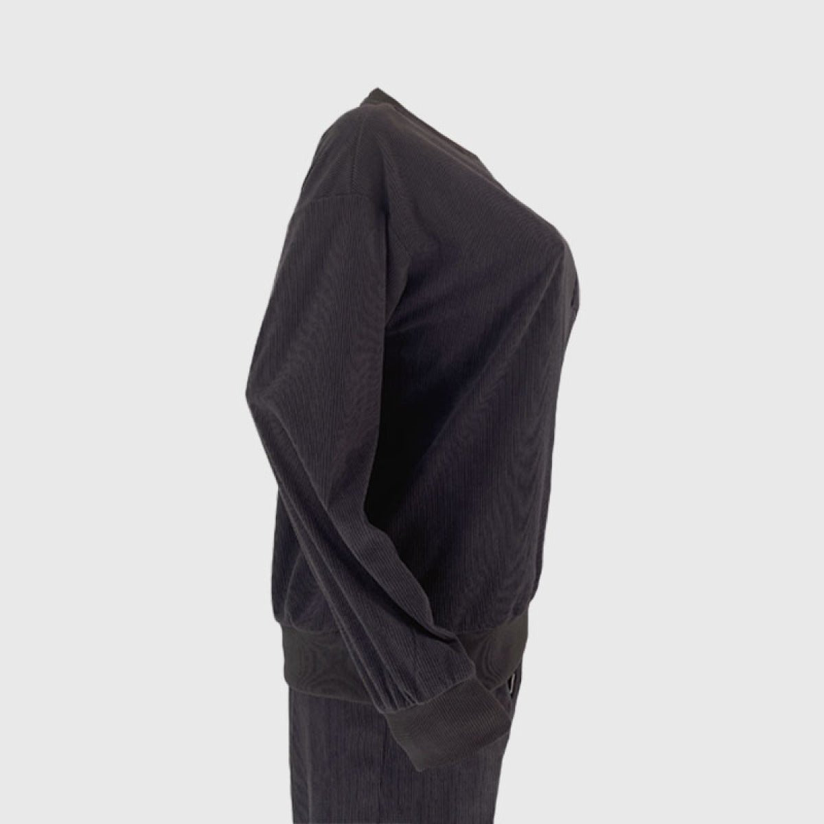 Corduroy Crew Neck Pullover Long Sleeve Sweatshirts & TiePants Two-Piece Sets - Shah S. Sahota