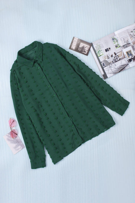 Plus Size Swiss Dot Dropped Shoulder Shirt