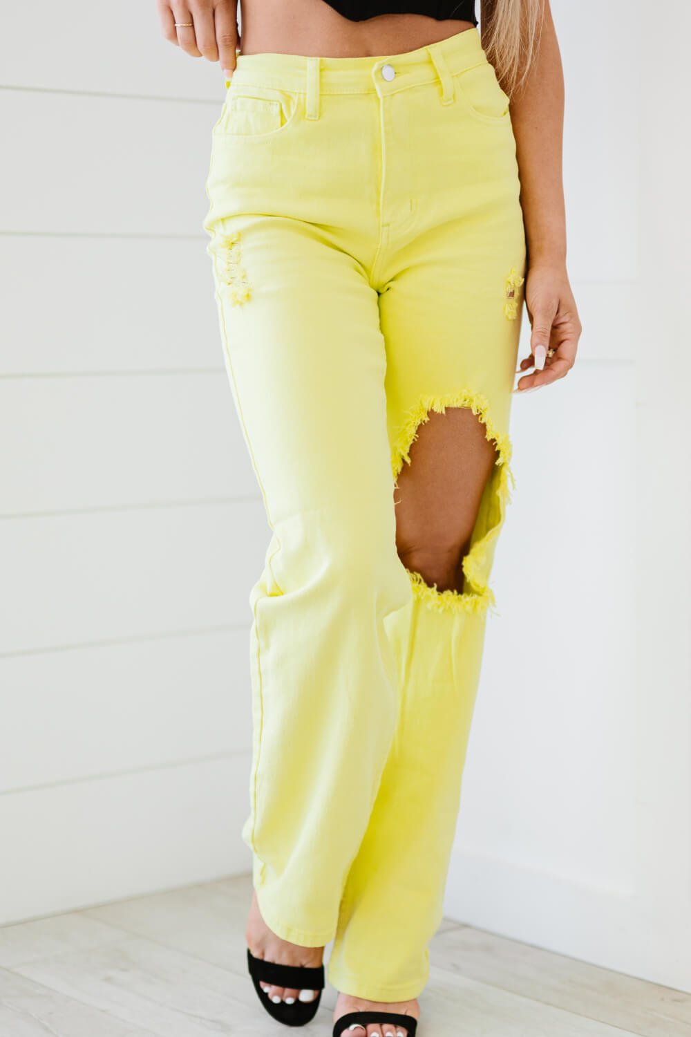 Vibrant Kami Destroyed Wide Leg Jeans - Shah S. Sahota