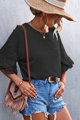 Flare Sleeve Round Neck Tee - Shah S. Sahota