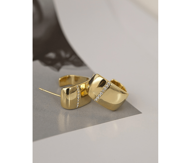 Women's Gold Plated Chunky Earrings - Shah S. Sahota