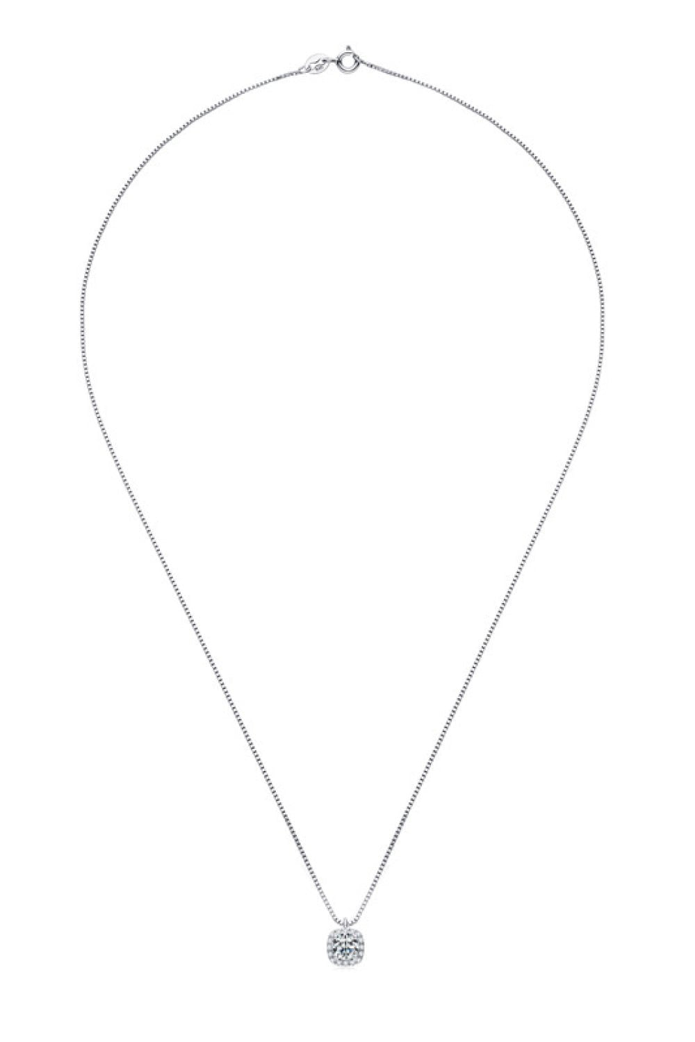 Moissanite Pendant Platinum-Plated Necklace - Shah S. Sahota