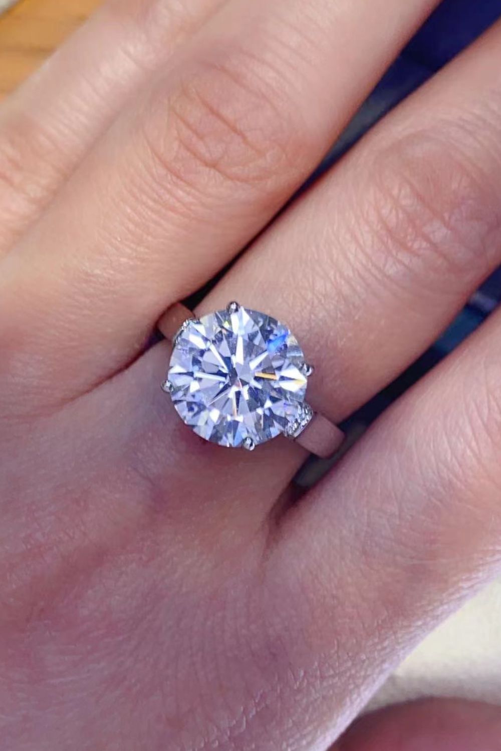 5 Carat Moissanite Platinum-Plated Ring - Shah S. Sahota