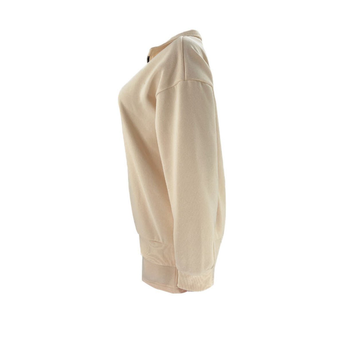 Stand-Up Collar Zipper Pullover Long-Sleeved Sweatshirts & Tie Shorts Lounge Sets - Shah S. Sahota