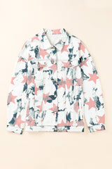 Star Tie-Dye Button Down Denim Jacket - Shah S. Sahota