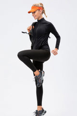 Zip Up Exposed Seam Top with Pockets - Shah S. Sahota