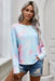 Tie-Dye Boat Neck Batwing Sleeve Tee - Shah S. Sahota