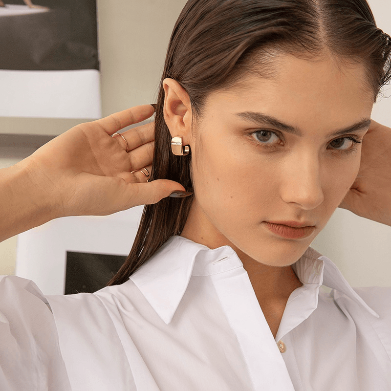 Women's Gold Plated Chunky Earrings - Shah S. Sahota
