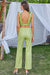 Tie Shoulder Cropped Top and Pants Set with Pockets - Shah S. Sahota