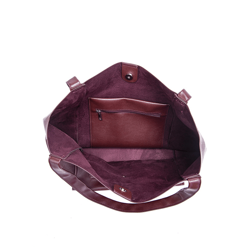 Retro Large Capacity Waxy Leather Tote Bag - Shah S. Sahota