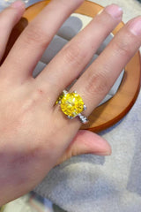 5 Carat Moissanite 925 Sterling Silver Ring in Banana Yellow - Shah S. Sahota