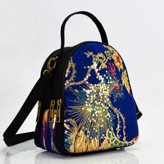 Women's Phoenix Embroidered Crossbody Bag, Triple Layer Large Capacity Shoulder Bag With Headphone Hole - Shah S. Sahota