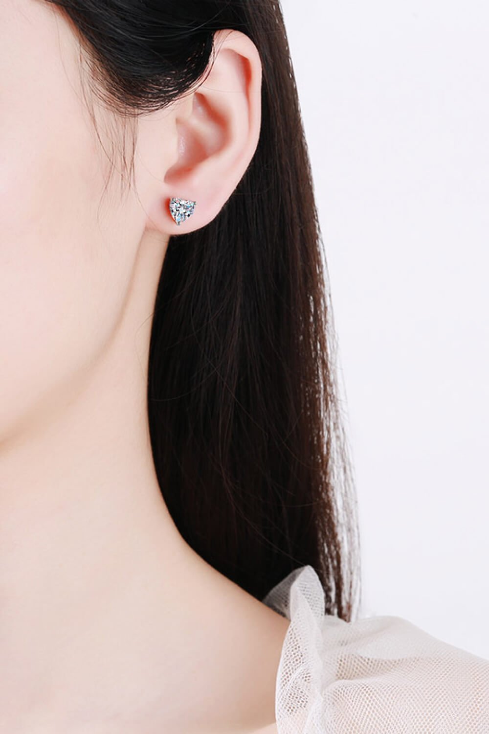 2 Carat Moissanite Heart-Shaped Stud Earrings - Shah S. Sahota