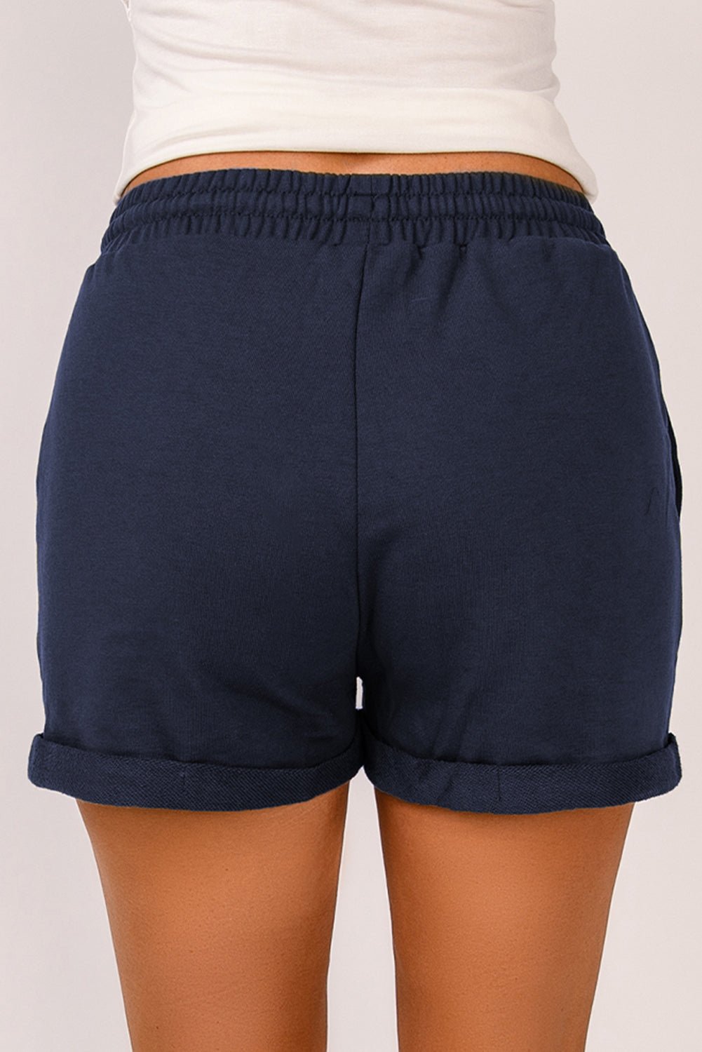 Drawstring Waist Cuffed Shorts - Shah S. Sahota