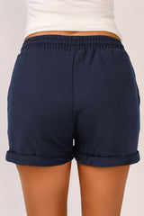 Drawstring Waist Cuffed Shorts - Shah S. Sahota