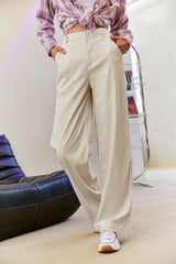 Corduroy Wide Leg Pants with Pockets - Shah S. Sahota