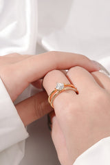 Moissanite 18K Gold-Plated Double-Layered Ring - Shah S. Sahota