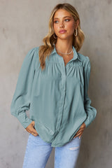 Gathered Detail Puff Sleeve Shirt - Shah S. Sahota
