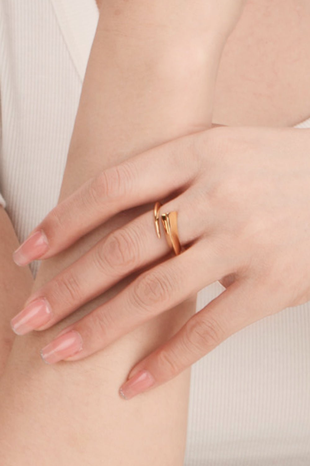 18K Gold-Plated Copper Bypass Ring - Shah S. Sahota