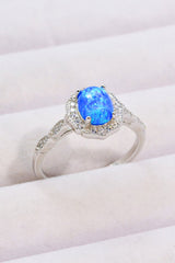 Opal and Zircon 925 Sterling Silver Ring - Shah S. Sahota
