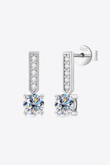 Moissanite and Zircon 925 Sterling Silver Drop Earrings - Shah S. Sahota