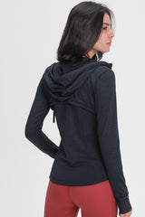 Drawstring Detail Zip Up Sports Jacket with Pockets - Shah S. Sahota