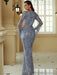 Sequin Cutout Flare Sleeve V-Neck Sheath Dress - Shah S. Sahota